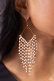 V Fallin - Gold Earrings - Paparazzi Accessories Earrings Bedazzle Me Pretty Mobile Fashion Boutique