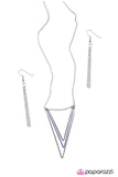 V Right There! - Purple Necklace - Paparazzi Accessories Necklace Bedazzle Me Pretty Mobile Fashion Boutique