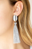 Va Va PLUME - Silver Earrings - Paparazzi Accessories Earrings Bedazzle Me Pretty Mobile Fashion Boutique