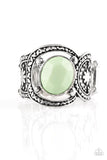 Vacation Vibes - Green Ring - Paparazzi Accessories Ring Bedazzle Me Pretty Mobile Fashion Boutique