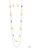 Vacay Mode - Yellow Necklace - Paparazzi Accessories Necklace Bedazzle Me Pretty Mobile Fashion Boutique