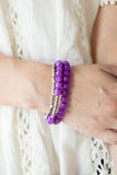 Vacay Vagabond - Purple Bracelet - Paparazzi Accessories Bracelet Bedazzle Me Pretty Mobile Fashion Boutique