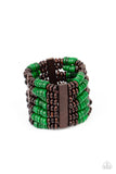 Vacay Vogue - Green Bracelet - Paparazzi Accessories Bracelet Bedazzle Me Pretty Mobile Fashion Boutique