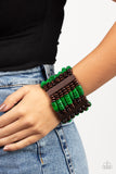 Vacay Vogue - Green Bracelet - Paparazzi Accessories Bracelet Bedazzle Me Pretty Mobile Fashion Boutique