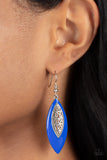 Venetian Vanity - Blue Earrings - Paparazzi Accessories Earrings FS-Bedazzle Me Pretty Mobile Fashion Boutique