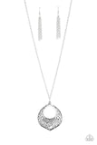 Venetian Vineyards - Silver Necklace - Paparazzi Accessories Necklace Bedazzle Me Pretty Mobile Fashion Boutique