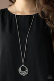 Venetian Vineyards - Silver Necklace - Paparazzi Accessories Necklace Bedazzle Me Pretty Mobile Fashion Boutique