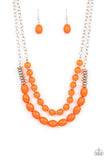 Venetian Voyage - Orange Necklace - Paparazzi Accessories Necklace Bedazzle Me Pretty Mobile Fashion Boutique