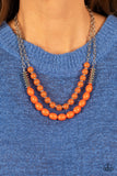 Venetian Voyage - Orange Necklace - Paparazzi Accessories Necklace Bedazzle Me Pretty Mobile Fashion Boutique