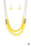 Venetian Voyage - Yellow Necklace - Paparazzi Accessories Necklace Bedazzle Me Pretty Mobile Fashion Boutique