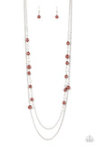 Venice Vanity - Brown Necklace - Paparazzi Accessories Necklace Bedazzle Me Pretty Mobile Fashion Boutique