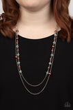 Venice Vanity - Brown Necklace - Paparazzi Accessories Necklace Bedazzle Me Pretty Mobile Fashion Boutique