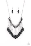 Venturous Vibes - Black Necklace - Paparazzi Accessories Necklace Bedazzle Me Pretty Mobile Fashion Boutique