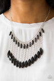 Venturous Vibes - Black Necklace - Paparazzi Accessories Necklace Bedazzle Me Pretty Mobile Fashion Boutique