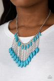 Venturous Vibes - Blue Necklace - Paparazzi Accessories Necklace Bedazzle Me Pretty Mobile Fashion Boutique