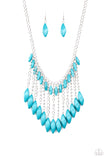 Venturous Vibes - Blue Necklace - Paparazzi Accessories Necklace Bedazzle Me Pretty Mobile Fashion Boutique