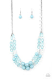 Vera-CRUZIN - Blue Necklace - Paparazzi Accessories Necklace Bedazzle Me Pretty Mobile Fashion Boutique