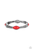 Veranda Variety - Red Bracelet - Paparazzi Accessories Bracelet Bedazzle Me Pretty Mobile Fashion Boutique