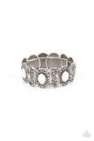 Versailles Vineyard - White Bracelet - Paparazzi Accessories Bracelet Bedazzle Me Pretty Mobile Fashion Boutique