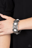 Versailles Vineyard - White Bracelet - Paparazzi Accessories Bracelet Bedazzle Me Pretty Mobile Fashion Boutique
