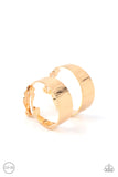 Versatile Velocity - Gold Clip-On Earrings - Paparazzi Accessories Clip-On Bedazzle Me Pretty Mobile Fashion Boutique