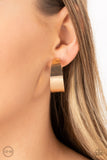 Versatile Velocity - Gold Clip-On Earrings - Paparazzi Accessories Clip-On Bedazzle Me Pretty Mobile Fashion Boutique
