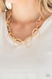 Very Avant-Garde - Gold Necklace - Paparazzi Accessories Necklace Bedazzle Me Pretty Mobile Fashion Boutique