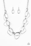 Very Avant-Garde - Silver Necklace - Paparazzi Accessories Necklace Bedazzle Me Pretty Mobile Fashion Boutique