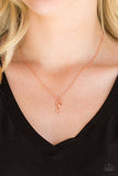 Very Low Key - Copper Necklace - Paparazzi Accessories Necklace Bedazzle Me Pretty Mobile Fashion Boutique