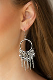 Very Vagabond - White Earrings - Paparazzi Accessories Earrings Bedazzle Me Pretty Mobile Fashion Boutique