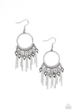 Very Vagabond - White Earrings - Paparazzi Accessories Earrings Bedazzle Me Pretty Mobile Fashion Boutique