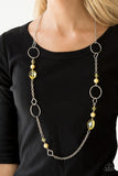 Very Visionary - Yellow Necklace - Paparazzi Accessories Necklace Bedazzle Me Pretty Mobile Fashion Boutique
