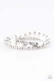 Very Vivacious - White Bracelet - Paparazzi Accessories Bracelet Bedazzle Me Pretty Mobile Fashion Boutique