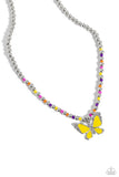 Vibrant Flutter - Yellow Necklace - Paparazzi Accessories Necklace Bedazzle Me Pretty Mobile Fashion Boutique