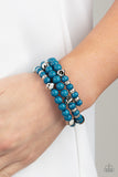 Vibrant Verve - Blue Bracelet - Paparazzi Accessories Bracelet Bedazzle Me Pretty Mobile Fashion Boutique