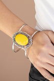 Vibrantly Vibrant - Yellow Bracelet - Paparazzi Accessories Bracelet Bedazzle Me Pretty Mobile Fashion Boutique