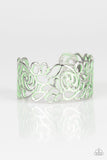 Victorian Gardens - Green Bracelet - Paparazzi Accessories Bracelet Bedazzle Me Pretty Mobile Fashion Boutique