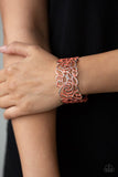 Victorian Gardens - Orange Bracelet - Paparazzi Accessories Bracelet Bedazzle Me Pretty Mobile Fashion Boutique