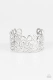 Victorian Gardens - White Bracelet - Paparazzi Accessories Bracelet Bedazzle Me Pretty Mobile Fashion Boutique