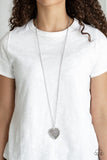 Victorian Valentine - Silver Necklace - Paparazzi Accessories Necklace Bedazzle Me Pretty Mobile Fashion Boutique