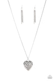 Victorian Valentine - Silver Necklace - Paparazzi Accessories Necklace Bedazzle Me Pretty Mobile Fashion Boutique