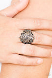 Victorian Valor - Black Ring - Paparazzi Accessories Ring Bedazzle Me Pretty Mobile Fashion Boutique