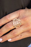 Victorian Valor - Rose Gold Ring - Paparazzi Accessories Ring Bedazzle Me Pretty Mobile Fashion Boutique