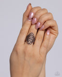 Victorian Vanity - Copper Ring - Paparazzi Accessories Ring Bedazzle Me Pretty Mobile Fashion Boutique