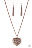 Victorian Virtue - Copper Necklace - Paparazzi Accessories Necklace Bedazzle Me Pretty Mobile Fashion Boutique