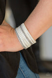 Victory Shine - White Bracelet - Paparazzi Accessories Bracelet Bedazzle Me Pretty Mobile Fashion Boutique