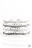 Victory Shine - White Bracelet - Paparazzi Accessories Bracelet Bedazzle Me Pretty Mobile Fashion Boutique
