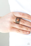 Vienna View - Copper Ring - Paparazzi Accessories Ring Bedazzle Me Pretty Mobile Fashion Boutique