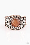 Vienna View - Copper Ring - Paparazzi Accessories Ring Bedazzle Me Pretty Mobile Fashion Boutique