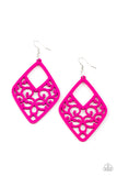 VINE For The Taking - Pink Earrings - Paparazzi Accessories Earrings Bedazzle Me Pretty Mobile Fashion Boutique